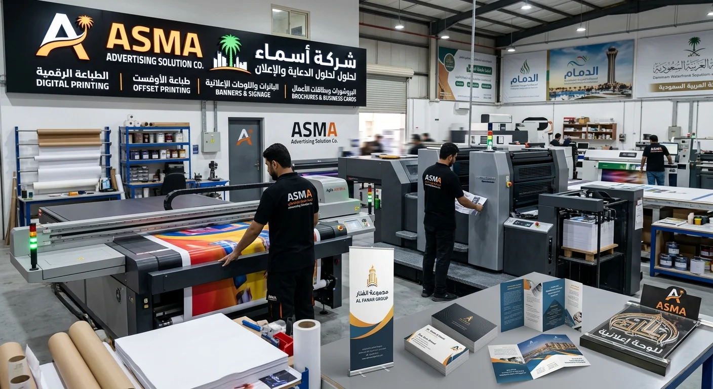 أفضل شركة طباعة في الدمام: كيف تختار شريك الطباعة المناسب لعملك؟ | ASMA Advertising Solution Co.